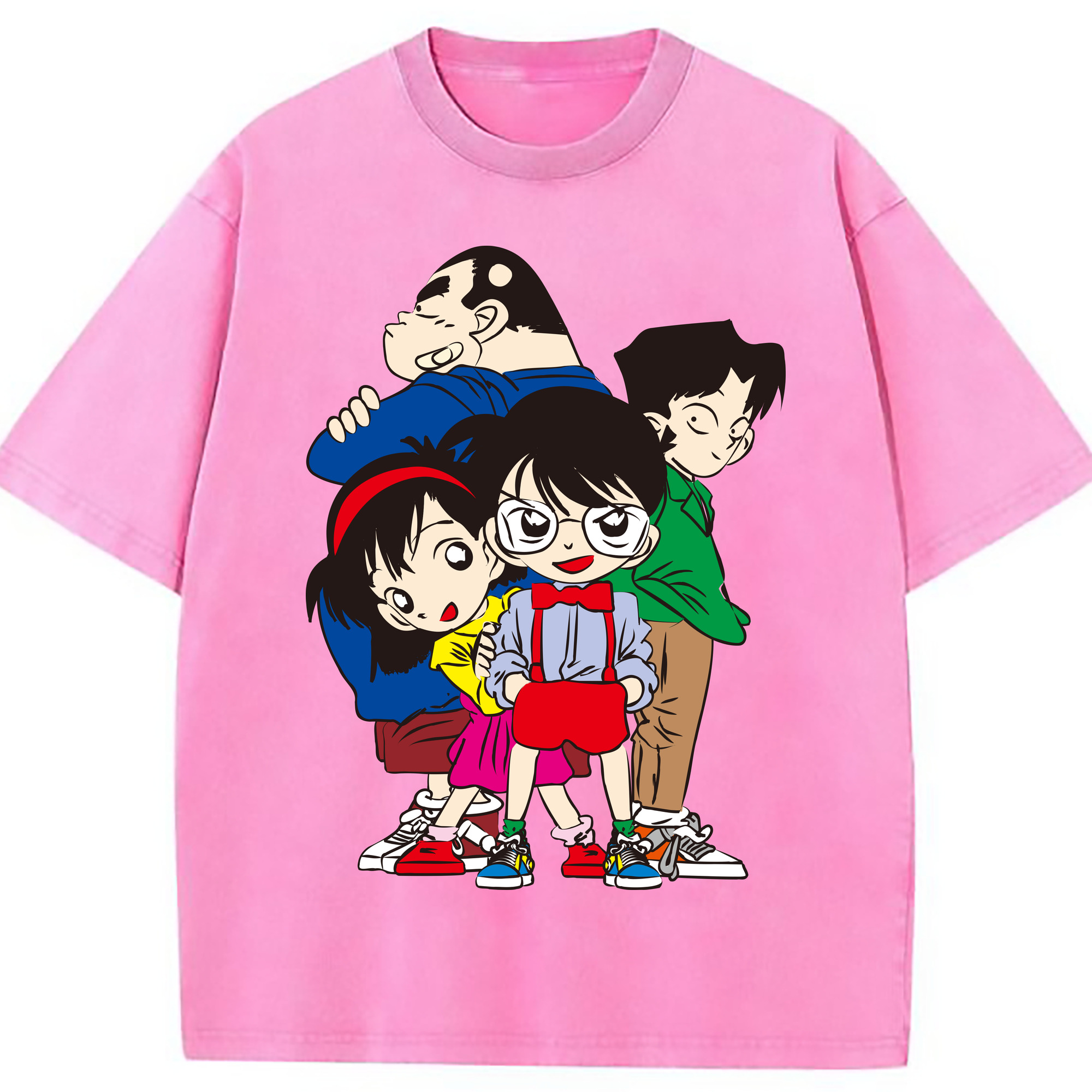 （画像用） 名探偵コナン Detective Conan 綿100% ヴィンテージ風 半袖Tシャツ（フロントプリント）
